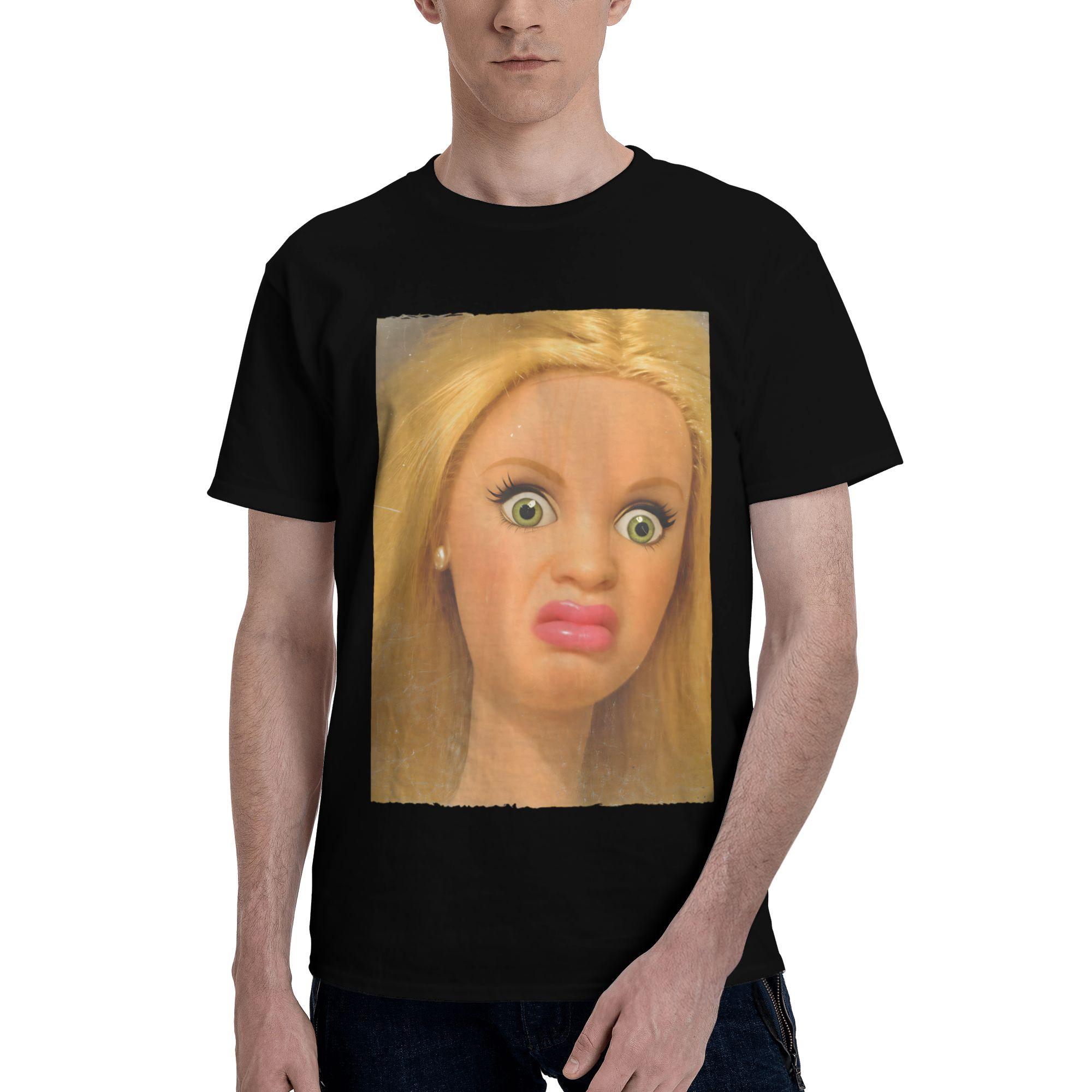 

Men Women s T-Shirt Funny Disgusting Doll Face Meme Vintage 100% Cotton Tees Short Sleeve T Shirt Round Neck Tops New Arrival XL
