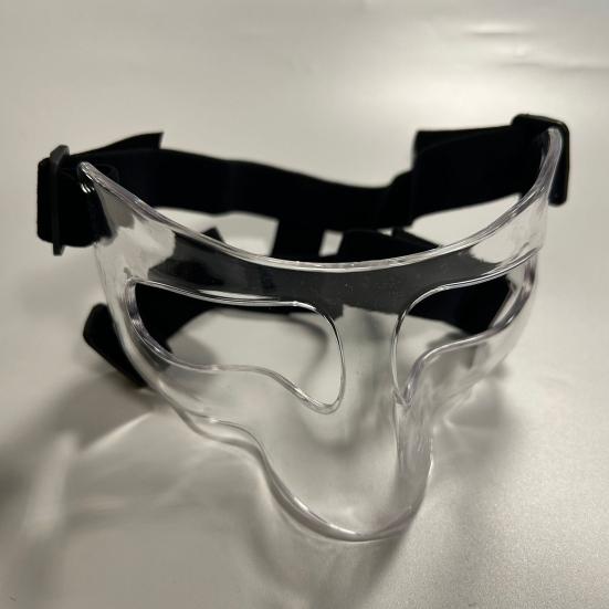 Sports Face Protection Cover Nose Guard High Strength Impact Resistant Transparent Basketball Football Training Face Shield Cover