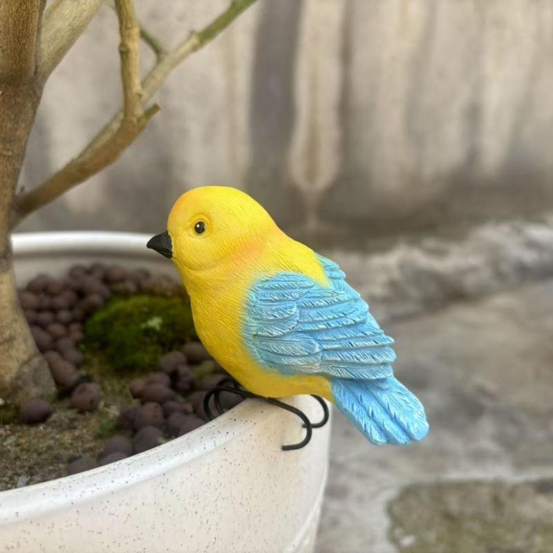 1/2PCS Simulation Parrot Ornament Decoration, Outdoor Courtyard Garden Resin Flowerpot, Landscape Resin Crafts Bird Enthusiasts