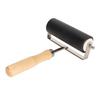 Rubber Brayer Roller 3.9in Wide Wooden Handle Anti Slip Metal Frame Ink Roller for Printmaking Stamping Wallpaper