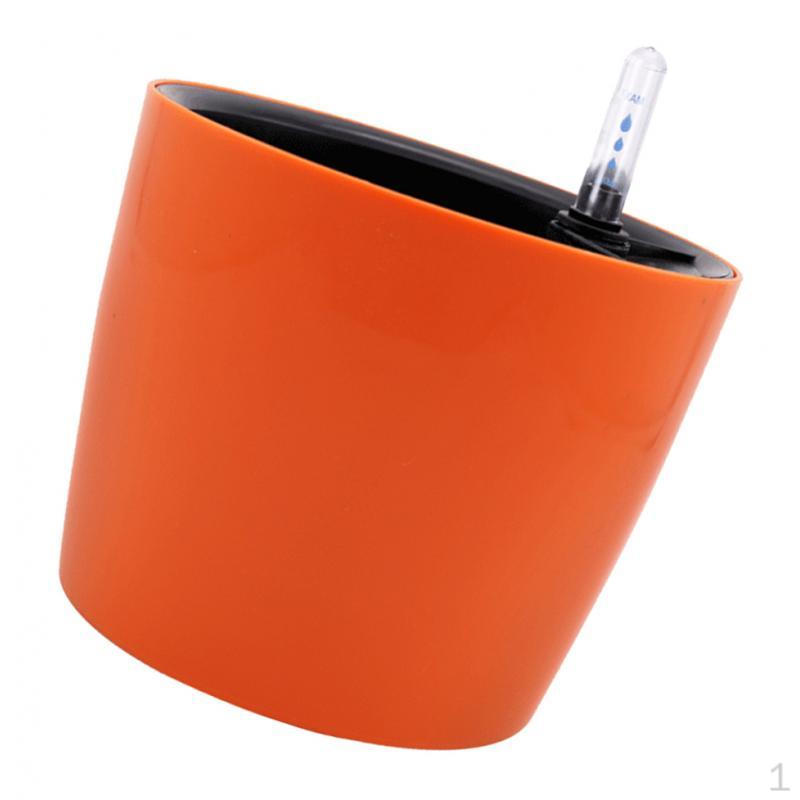 Round Self-watering Planter with Water Level Indicator garden and home desk Decor