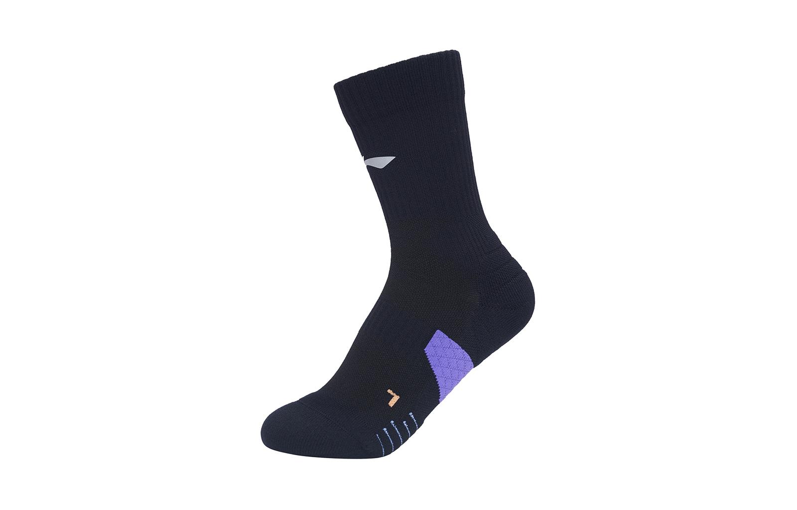 Li Ning SS23 Crew Socks Unisex 1 Pack Black AWSS421-1 XL