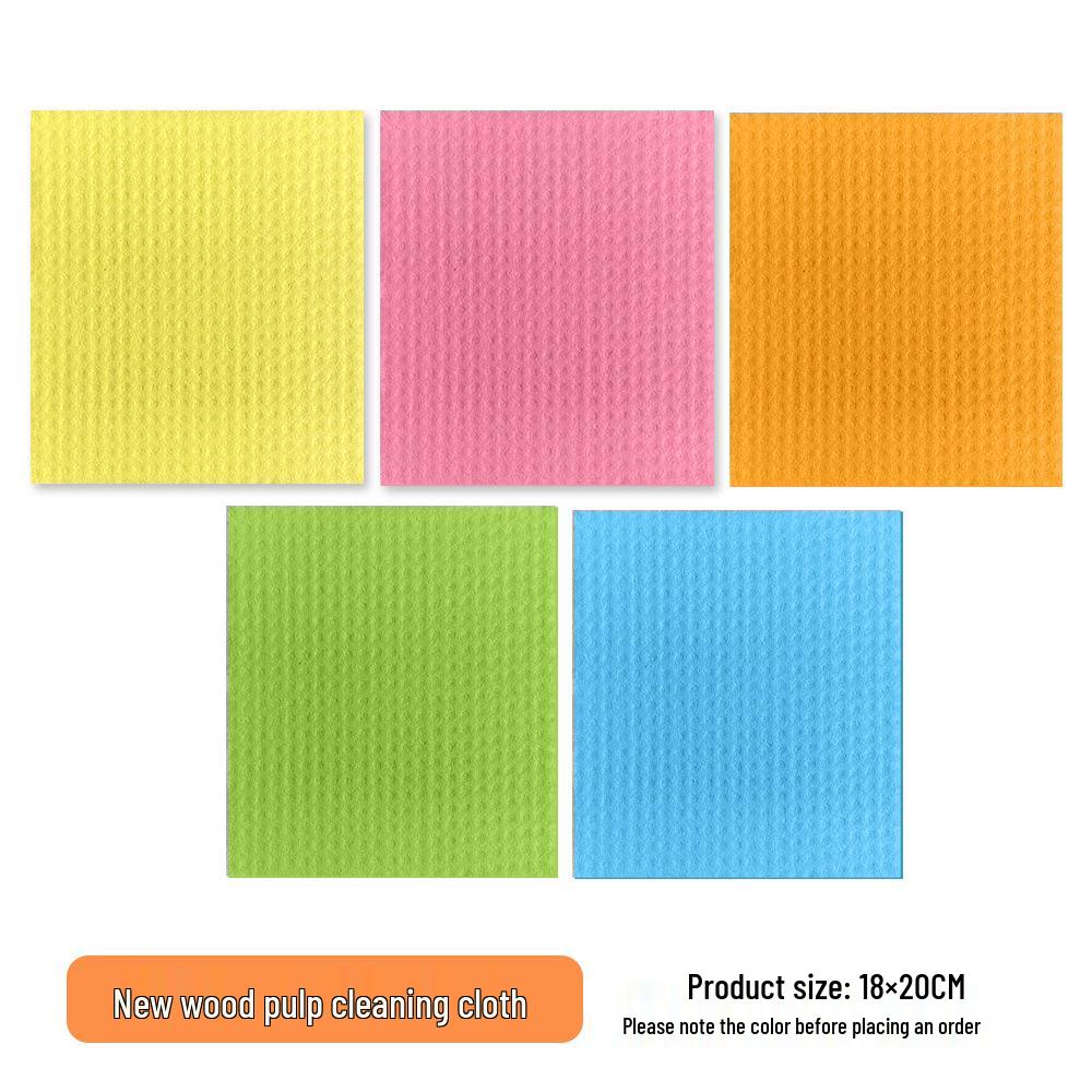 Large Printed Wood Pulp Cotton Dishcloth & Sponge Scrubber