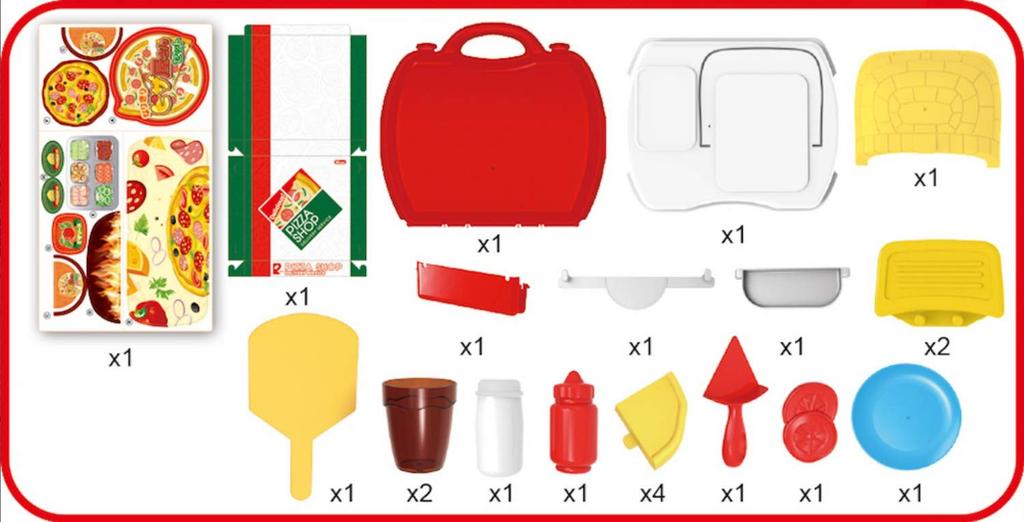 Lynx Pretend Play Pizza Shop x 28 x cm Children's Set, Set, 33.5 25.5