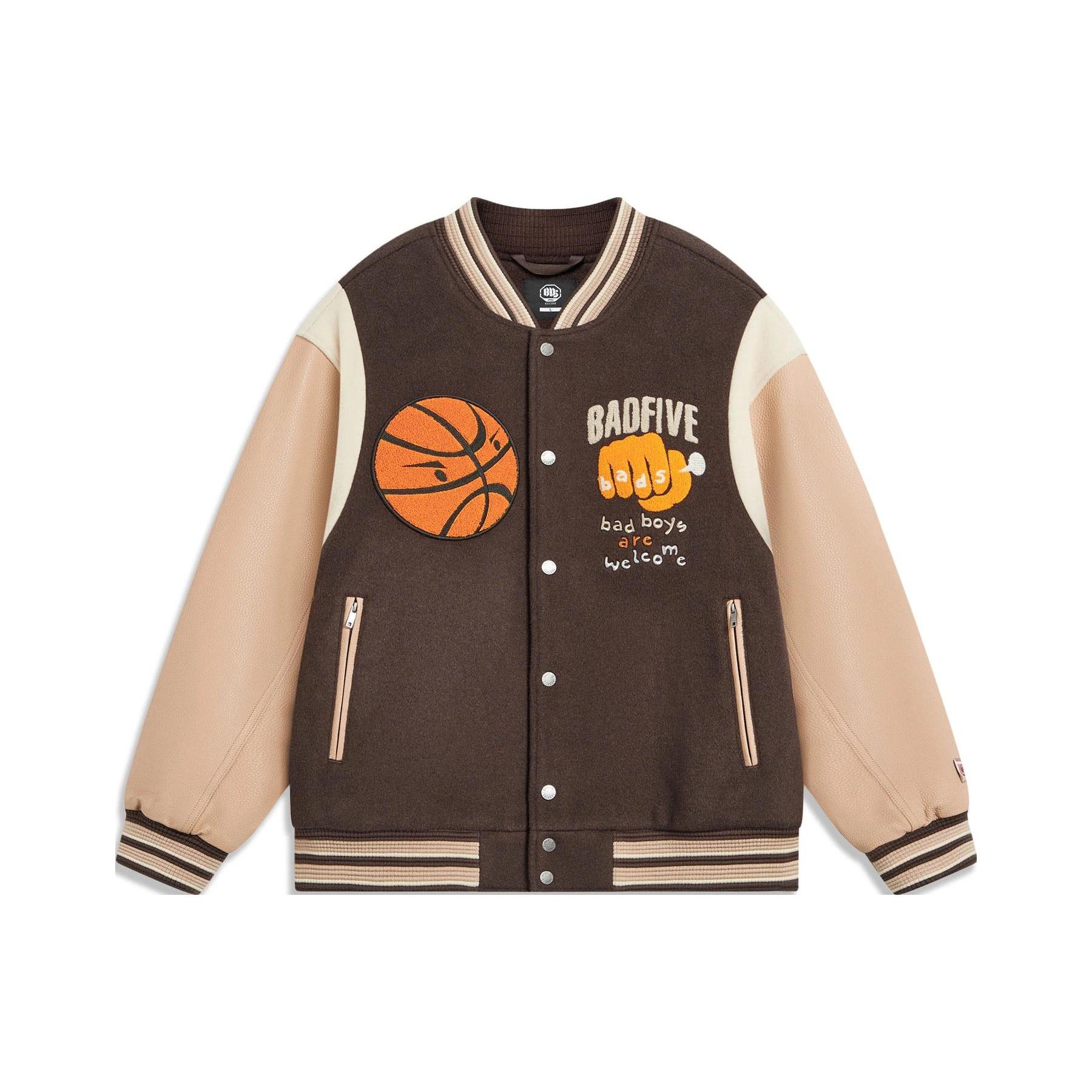 Li-Ning BadFive Baseball Jacket Brown Men s AJMT089-1 L