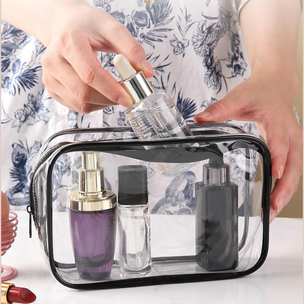 4Pcs Travel Makeup Organizer PVC Waterproof Cosmetic Toiletry Pouch Zipper Storage Bag