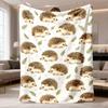 1pc Adorable Hedgehog-Themed Plush Throw Blanket | Soft Lightweight Flannel, Warm & Anti-Pilling, Machine Washable, Perfect for Couch, Sofa, Bed, Trav