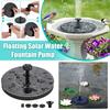 1W Solar Bird Bath Fountain with 6 Nozzles Solar Powered Floating Fountain Pump for Bird Bath Garden Pond Pool Fish Tank Outdoor