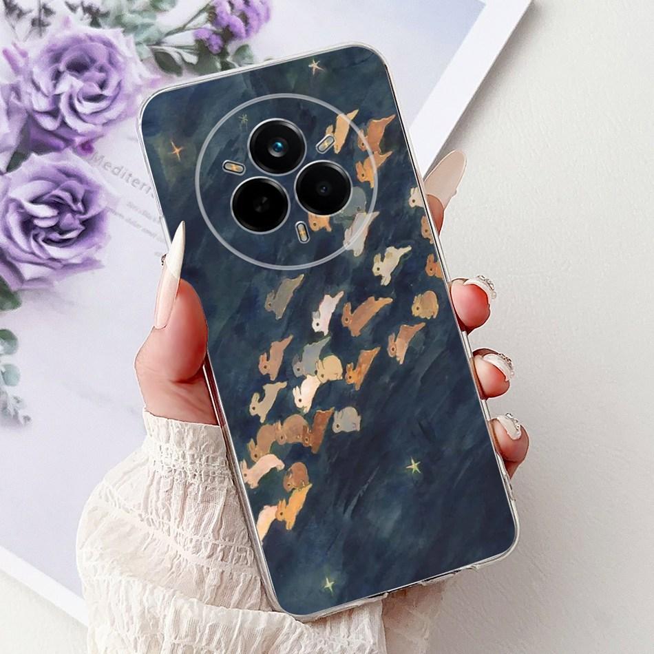For Realme 14 Pro 14Pro+ Elegant Floral Cat Printed Phone Case For Realme 14 Pro Plus 14Pro 5G Soft Silicone TPU Cases