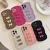 ins sweet and cool three-dimensional bow is suitable for iPhone16Pro max Apple 15 mobile phone case 12/13 soft case.