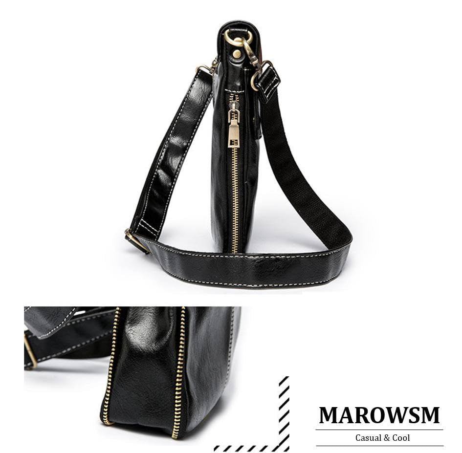small shoulder bag for black [MaRowsm] Artisan-crafted men,
