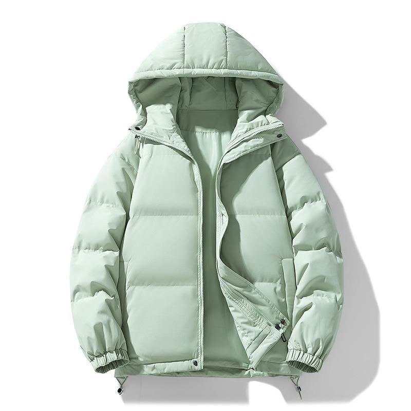 Padded Clothes for Men and Women In Winter Loose Hooded Padded Jacket Thickened Couple Solid Color Padded Clothes