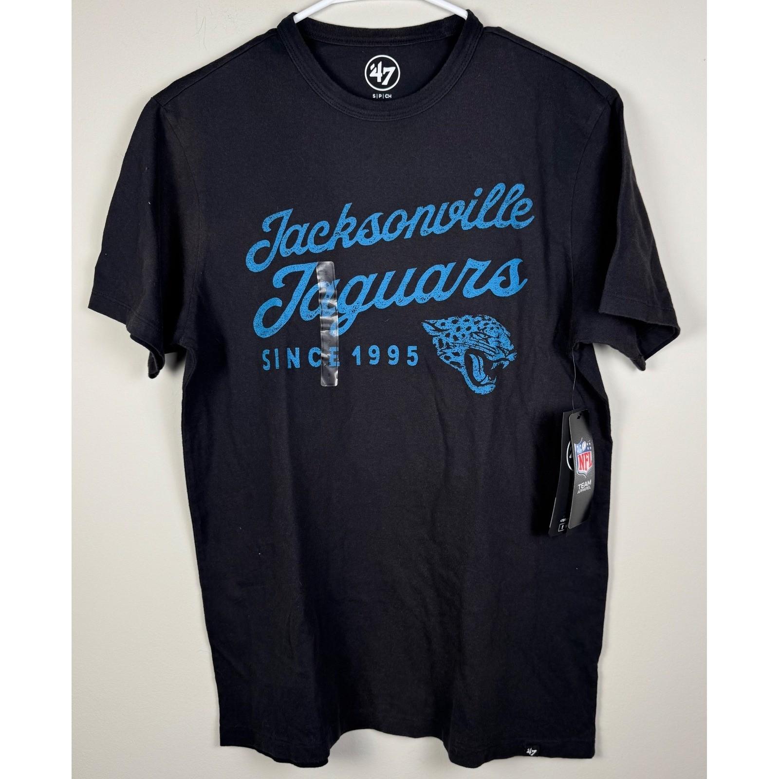 47 Brand Jacksonville Jaguars Black NFL Team Short Sleeve T-Shirt, Size S, NWT XL