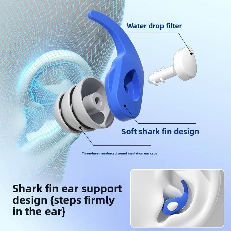 New Silicone 1 Layer Sound Insulation Noise Reduction Earplugs Filter Mute Sleeping Swimming Waterproof Reusable Travel Ear Plug
