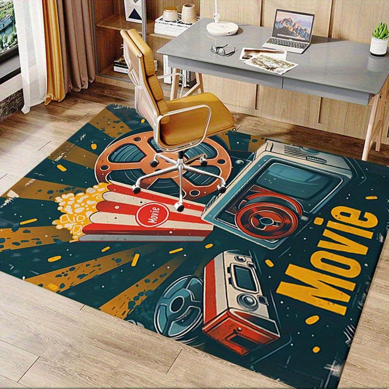 Office Carpet: Vintage Movie Theater Decor Perfect for Sofa Protection Under Chairs