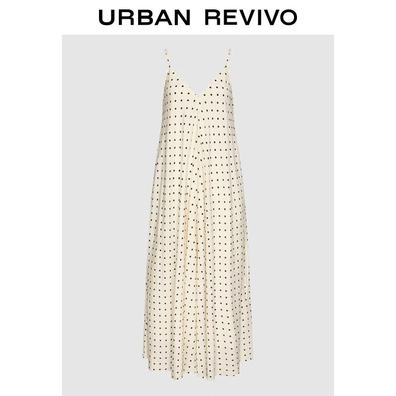 UR2026 Women s Polka Dot Strappy A-Line Dress S