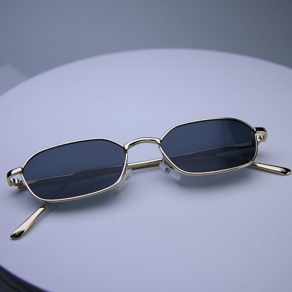 Trendy Rimless Geometric Sunglasses Women Men Small Frame Polygonal Y2k Sun Glasses Retro Gradient Lens Shades Eyewear