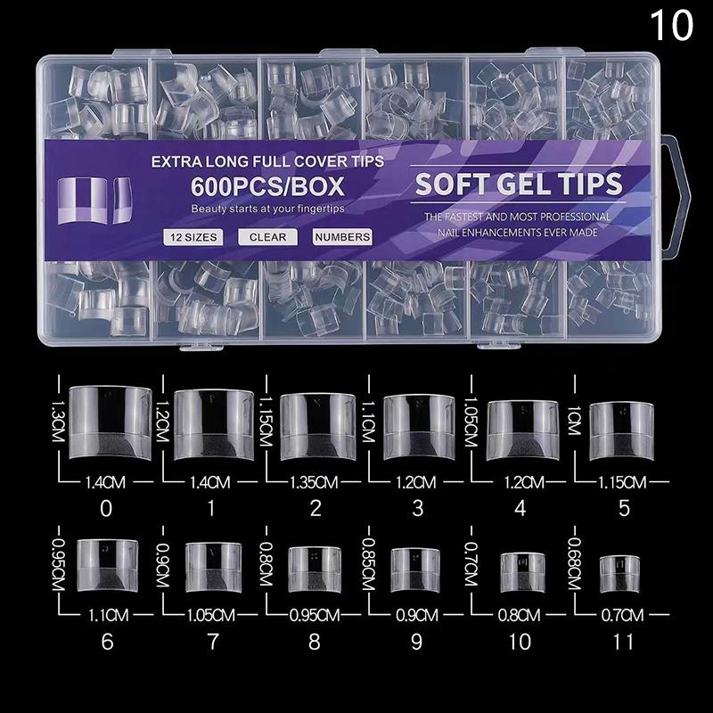 600 Buc/Cutie Unghii False Transparente Mate French Migdală Acrilic Picătură de Apă Vârfuri Unghii False Pentru Extensie Vârf Instrument Manichiură
