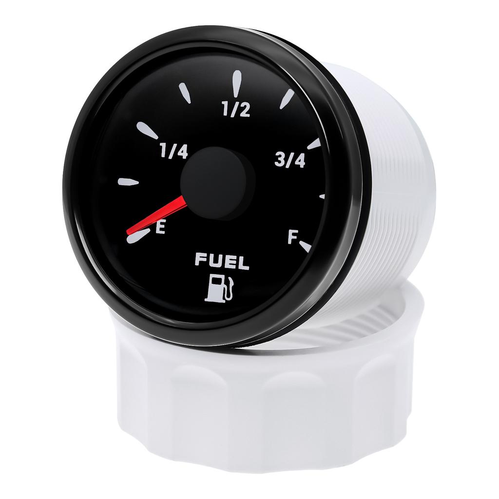 0-190Ohm Fuel Level Gauge 7 Color Light 240-33Ohm Oil Tank Level Meter Indicator 52MM Fuel Gauge for Marine RV Car 12V24V Custom