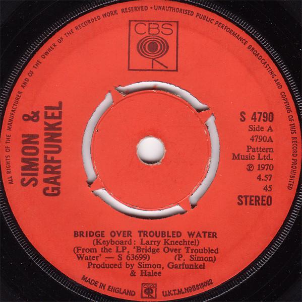 

7inch Record SIMON & GARFUNKEL - Bridge Over Troubled Water S4790 CBS 1970 UK Pop Used