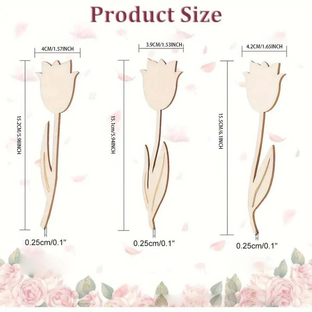 12pcs Assorted Wooden Rose-Shaped Chips Wooden Hanging Ornaments and Decorations for Festivals, Weddings, Birthday Decorations