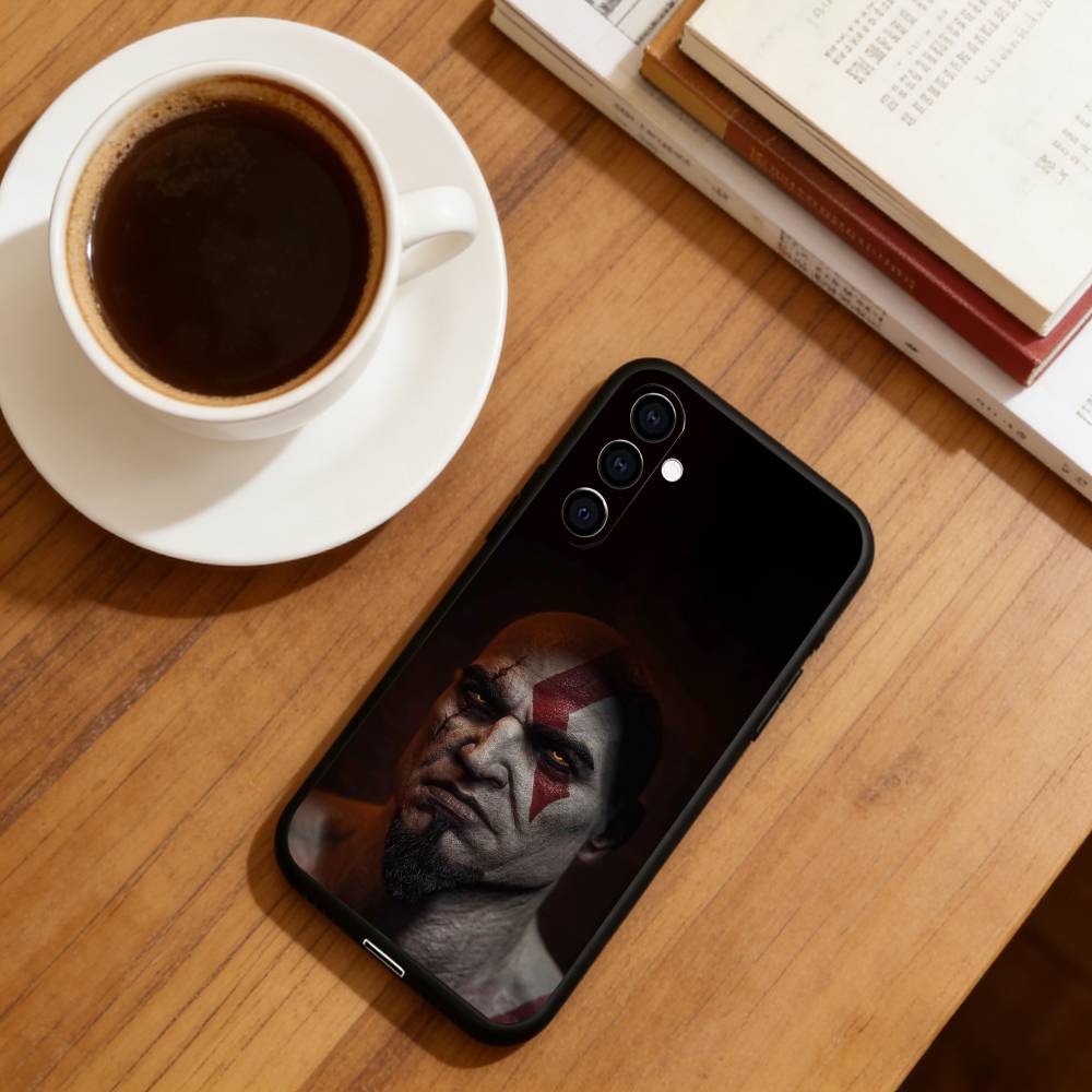 God of War Kratos Phone Case Black Silicone Soft For Samsung Galaxy A73,A72,A71,A70,A53,A52,A51