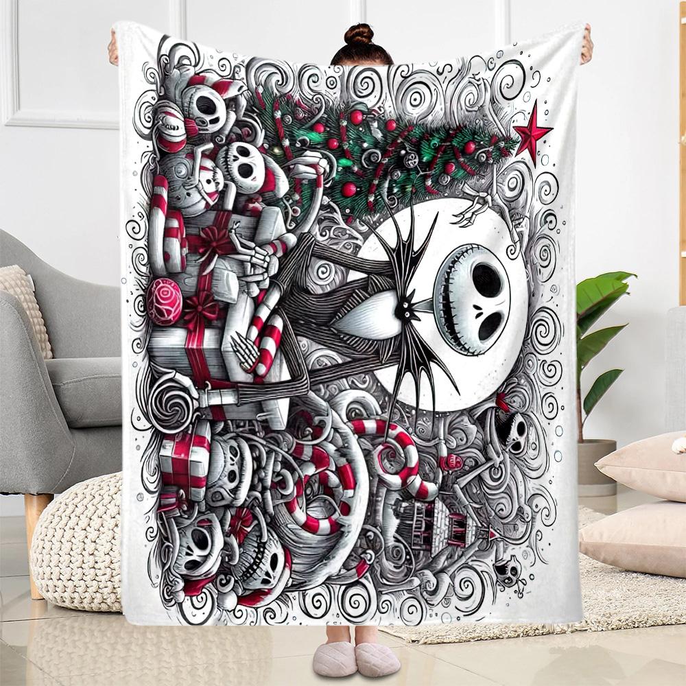 Christmas Nightmare Blanket Comfortable Great for Bedding Office Chair Sofa for All Occasions Playful Design Birthday Christmas Gift Blanket