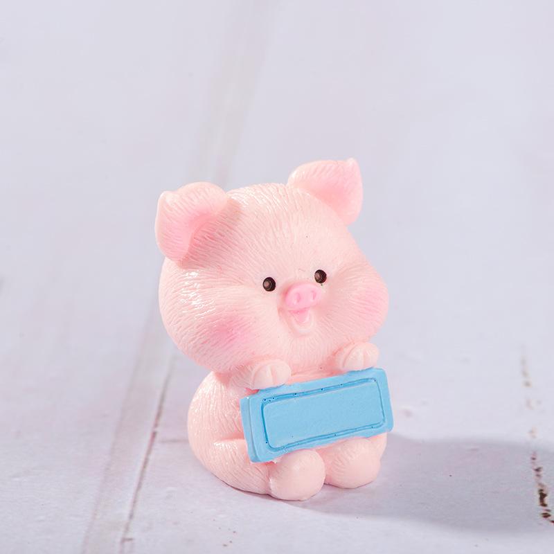 Cartoon Cute Card Small Rabbit Bear Piglet Kitten Animal Small Decoration Micro Landscape Desktop Car Decoration