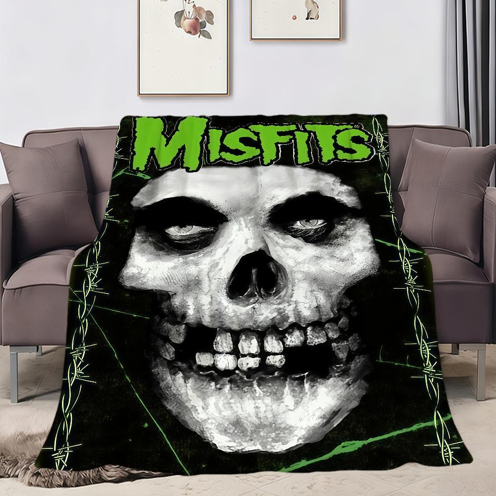 cool garbage Punk Music BAND M-Misfitstry m-Misfits Flannel soft warm plush blanket sofa living room hogar bed home Car portable