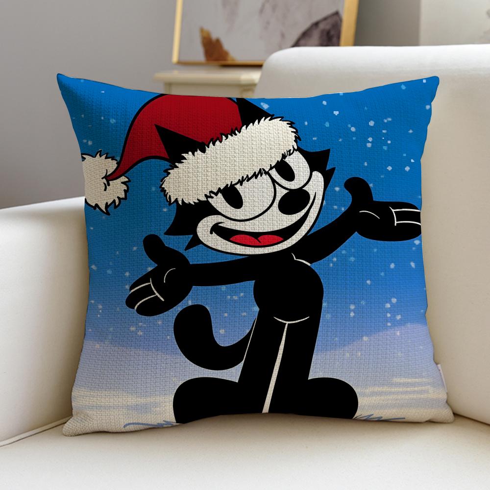 Classic FFelix the CatS Cushion Cover Breathable and skinfriendly linen pillowcase square removable and washable cushion