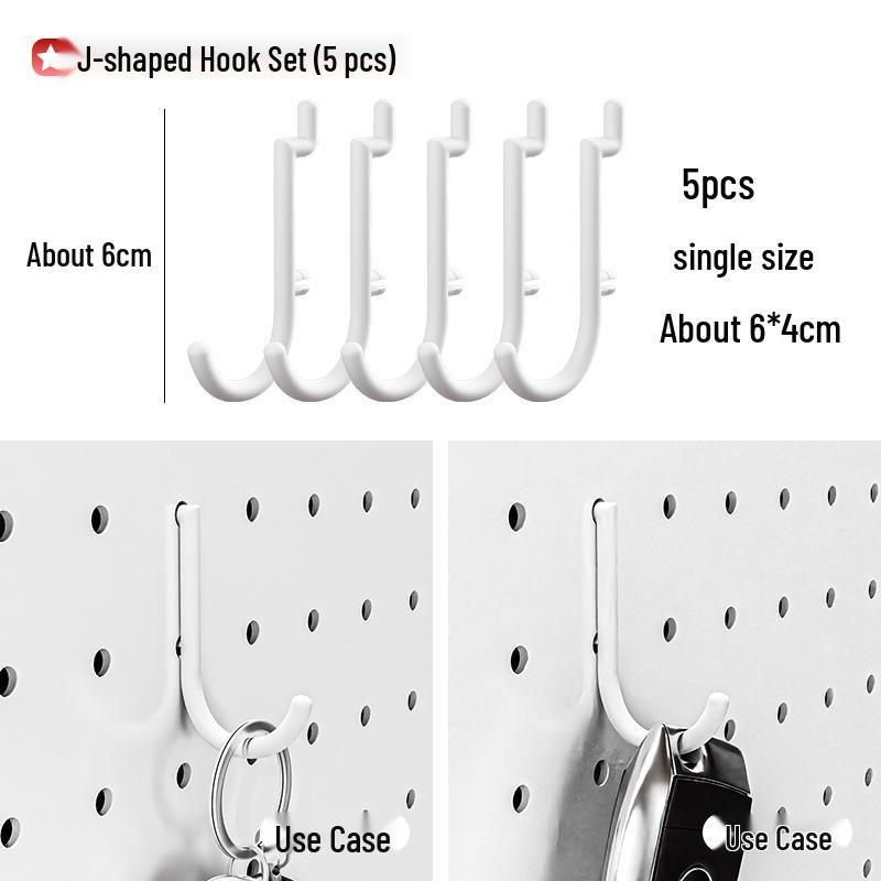 Pegboard Wall Organizer with Hooks - No-Drill Storage Rack for Entryway or Study Room.