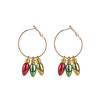 Christmas Element Earrings for Women Fashion Versatile Colorful Snowflake Bell Light Bulb Oil Drop Ear Hooks