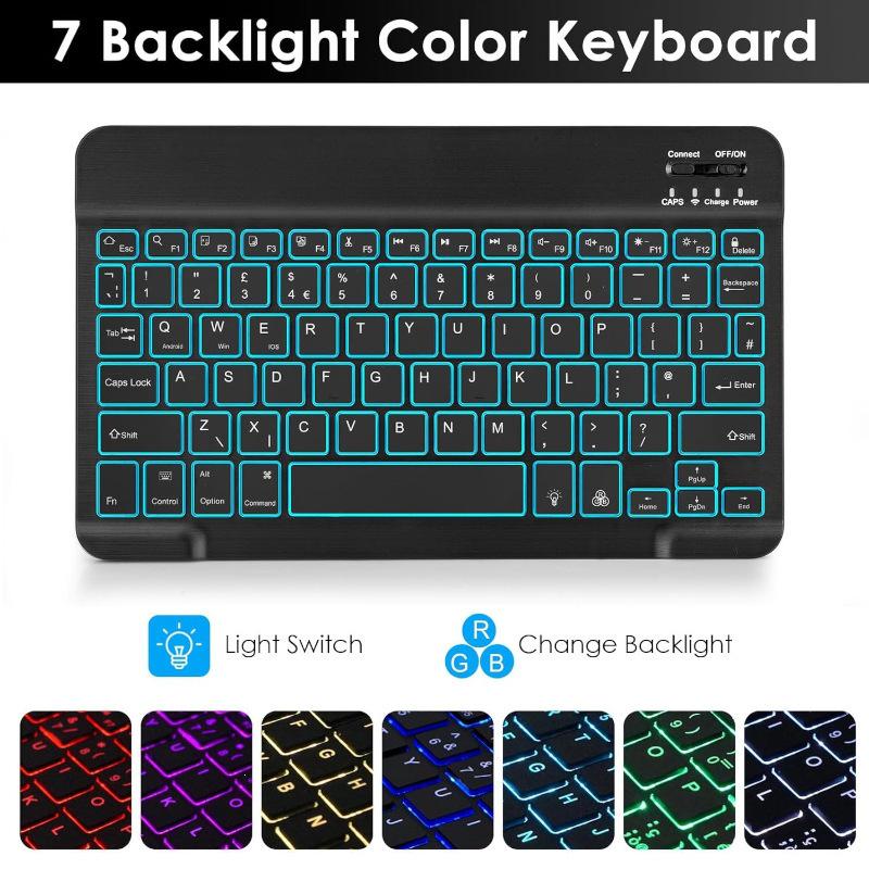 Samsung Tablet A9 Plus 11 Protective Leather Keyboard Case with Backlit Bluetooth and Pen Slot A11+
