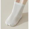 5 Pairs Solid Color Cotton Socks Medium Tube Knitted Loose Long Soft Spring Autumn Crew Casual Sock Black White Breathable Women Socks