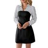 Damenmode Gestreiftes V-Ausschnitt Kleid Elegant Pendlerstil Langarm Slim A-Linie Businesskleid