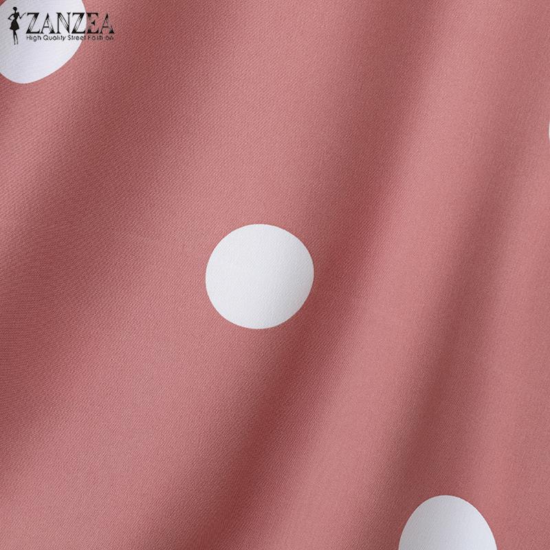 ZANZEA Polka Dot Print Summer Casual 3/4 Sleeve Women Blouse