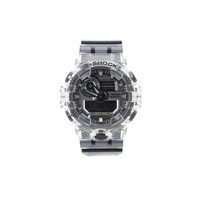 Casio see thru ice tough series 200 meters waterproof quartz movement resin strap Japanese and Korean watch men's watch silver dial GA700SK-1ACR