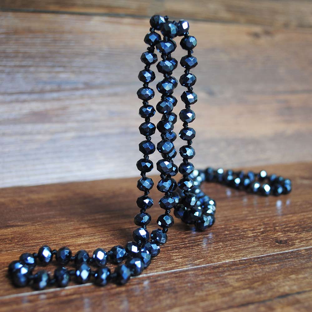 

Модное женское ожерелье из циркона, ограненные хрустальные бусины, завязанное длинное ожерелье, подарки