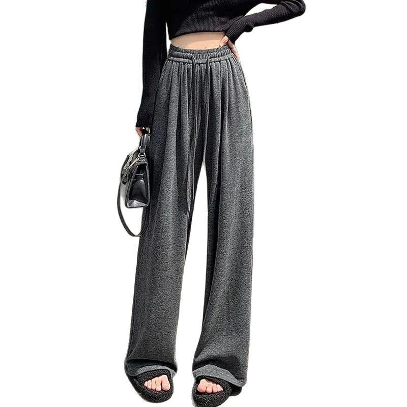 Gnomon Wide Leg Pants Women Spring Autumn Summer Thin Loose Straight Draped Lazy Sports Casual Pants