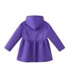 Girls' British Style Button Trench Coat with Detachable Hood - Waist-Defining, Solid Color, Mid-Length, Autumn Classic Fashion.