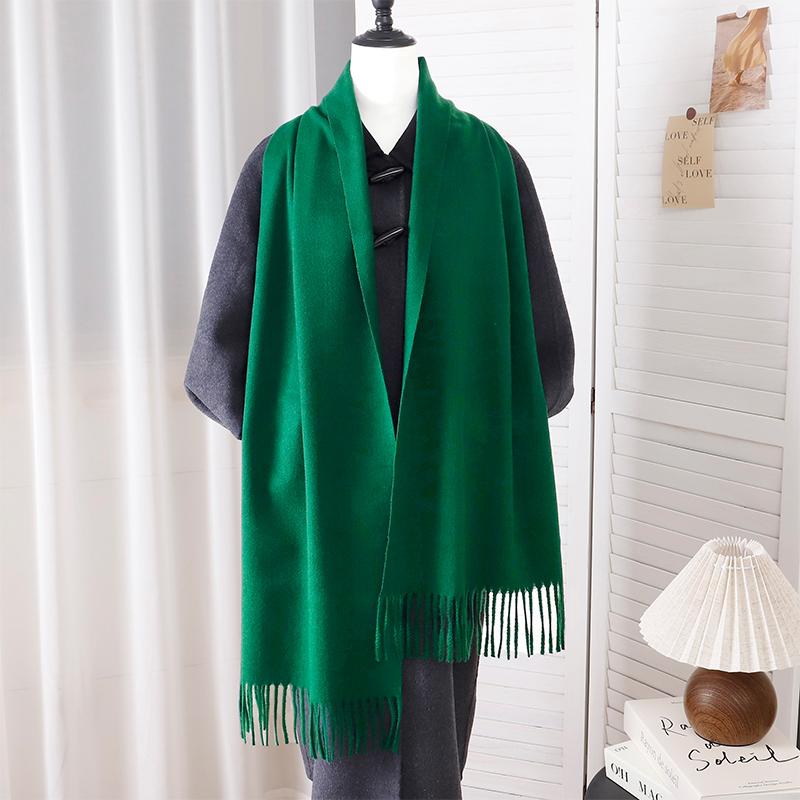 New Designer Luxury Women Warm Scarf Winter Cashmere Shawls Thick Solid Neckerchief Hijab Wraps Tassls Pashmina Foulard