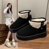 Thick-soled Snow Boots Women's Fur Integrated Autumn and Winter Piled Thickened Warm New Short Tube Student Large Cotton Women's Shoes