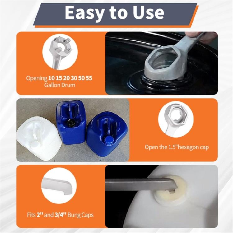 Oil Drum Bung Spanner Oil Drum Bung Wrench Aluminum for Opening Lid of 10 15 20 30 55 Gallon Standard Plugs