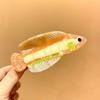 Korean Style Silver Arowana Shark Clip Acrylic Acetic Acid Hair Claw Guppy Hair Claw  Travel