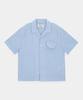 KINETO Women_Open Collar Pocket Shirt_Sky Blue