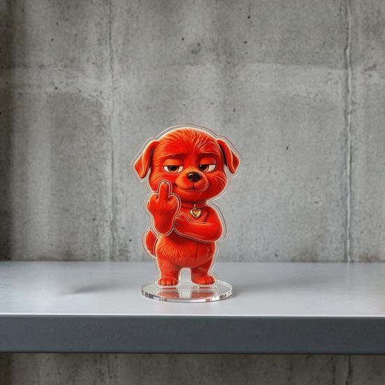 Red Dog Sign Funny Scenes Stand Clear High-Definition Acrylic Material