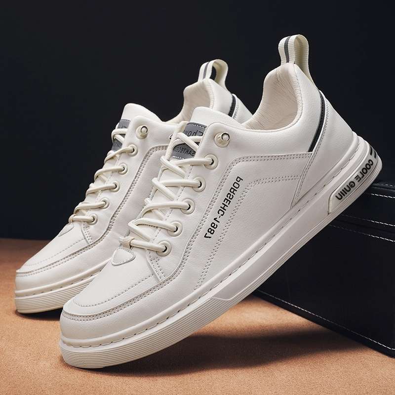 Herrenschuhe Sommer dünne atmungsaktive Mesh Board Schuhe vielseitige Herren Höhensteiger weiße Schuhe Trend Plateau Sportschuhe Herren