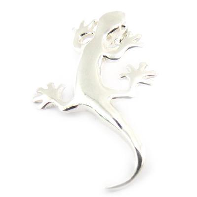 [J5202] - Silver Pendant 'Salamander' - 28x17 Mm