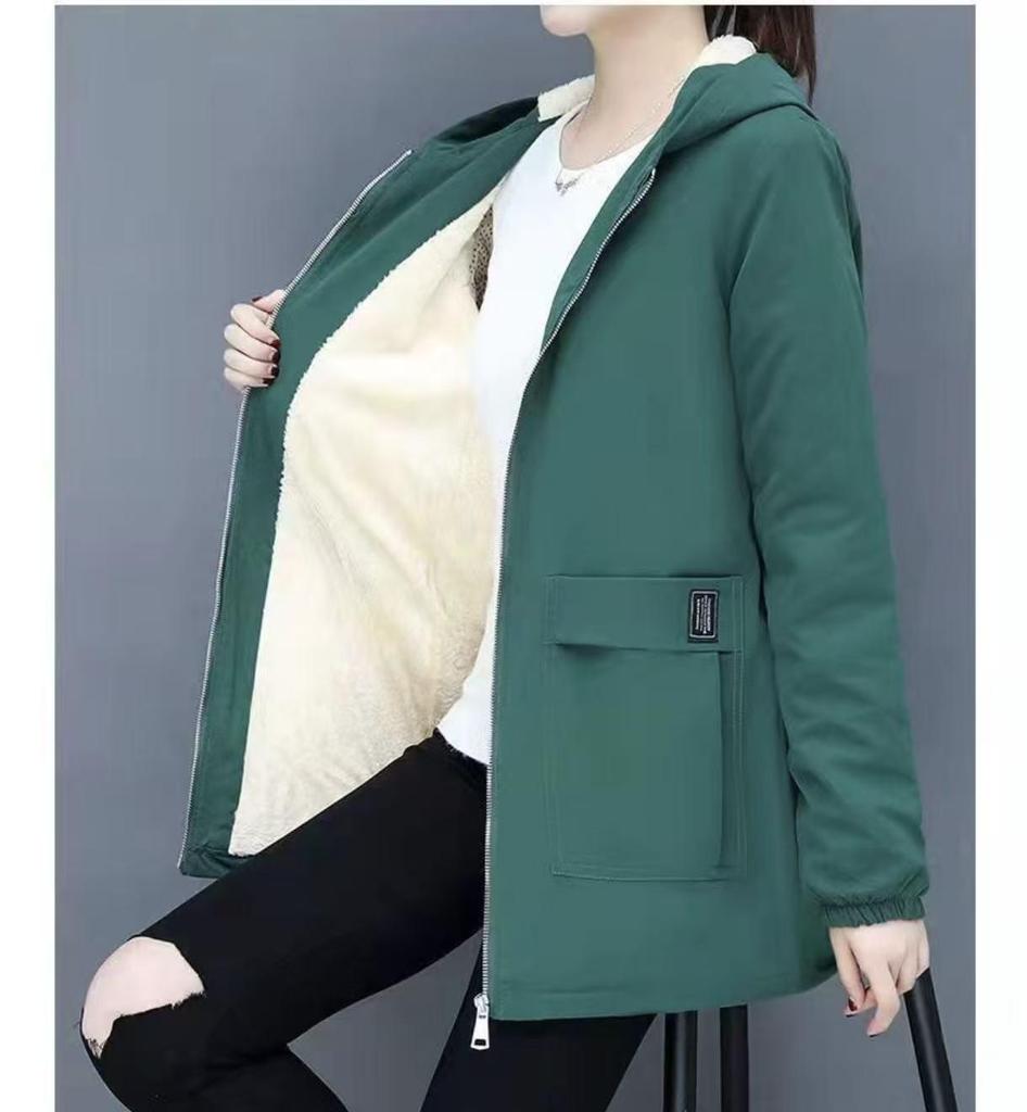 Autumn/Winter 2025 Korean Style Thick Warm Hooded Cotton Coat for Women - Versatile, Slimming, and Loose.