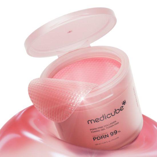 Medicube PDRN Pink Collagen Toning Gel Toner Pads 120ml / 70 Pads Hydrating Brightening Gel Toner Pad
